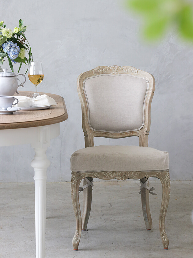 SGDダイニングチェアCHARM用シートカバーナチュラルリネン - サラグレース