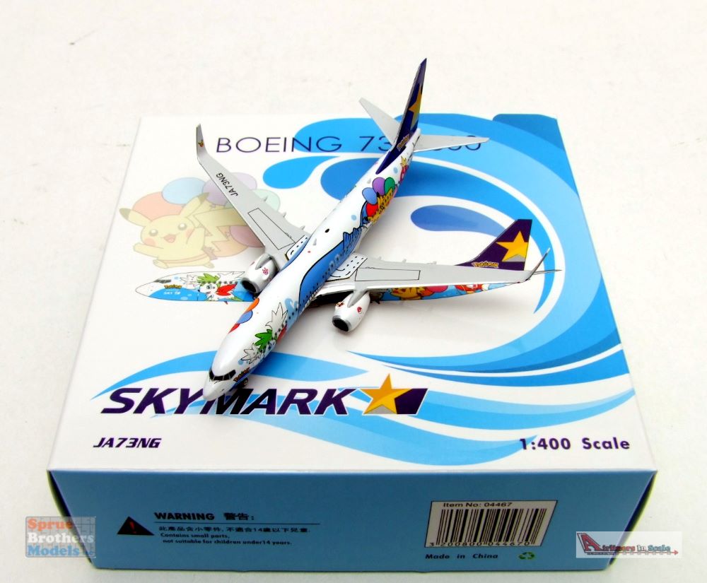 PHX04467 1:400 Phoenix Model Skymark Airlines B737-800 Reg #JA73NG