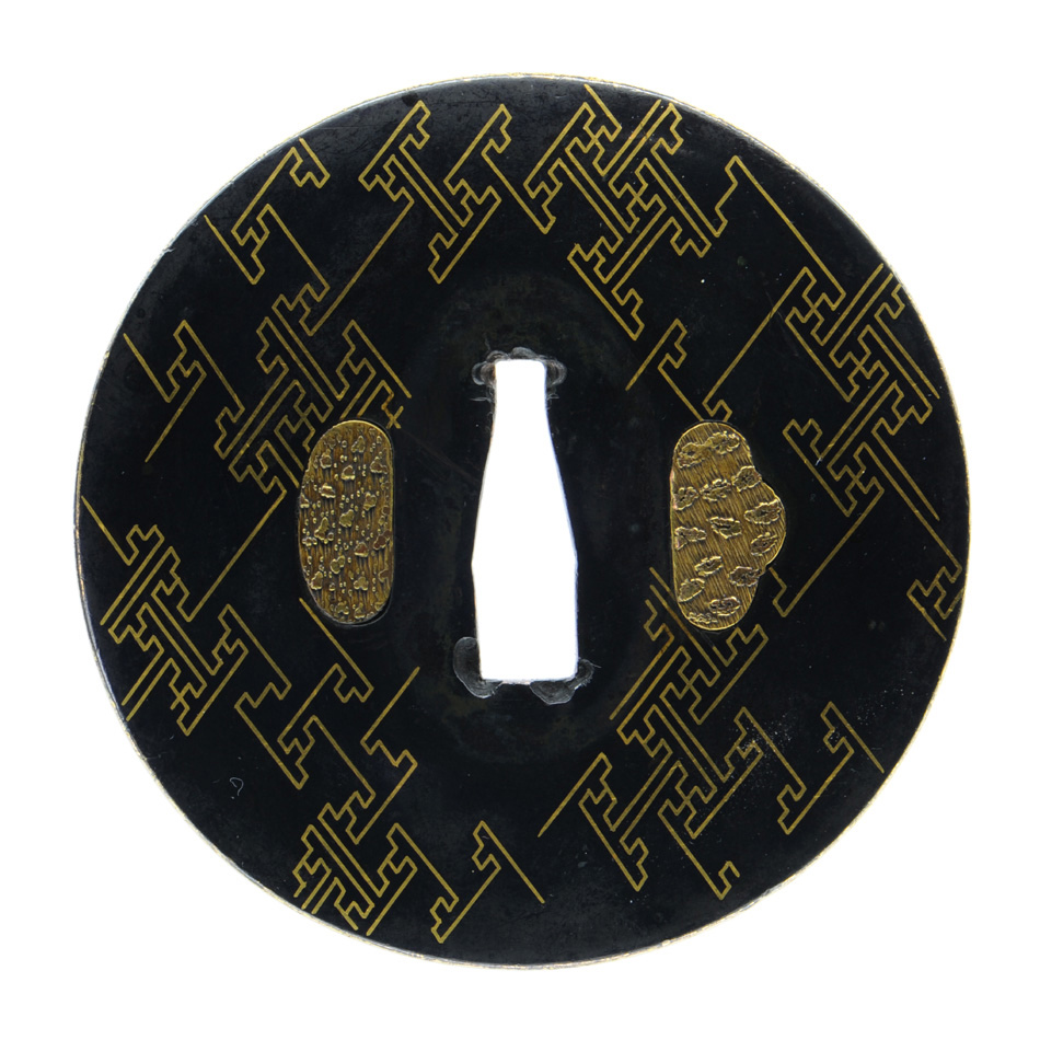 鍔 加賀象嵌 紗綾文 (TU-080713)｜刀・日本刀の販売なら日本刀専門店の