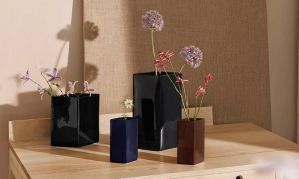 ルーツ セラミックフラワーベース180mm / ブラウンiittala（イッタラ