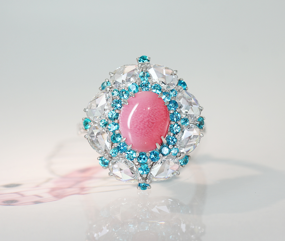 HANDMADE】PT900/K18 モザンビーク産パライバトルマリン 1.009ct