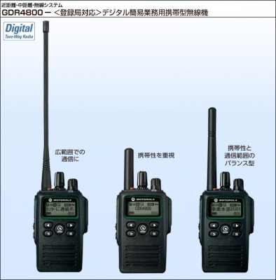 GDR4800|業務用無線機などの情報通信機器の販売とレンタル、システム