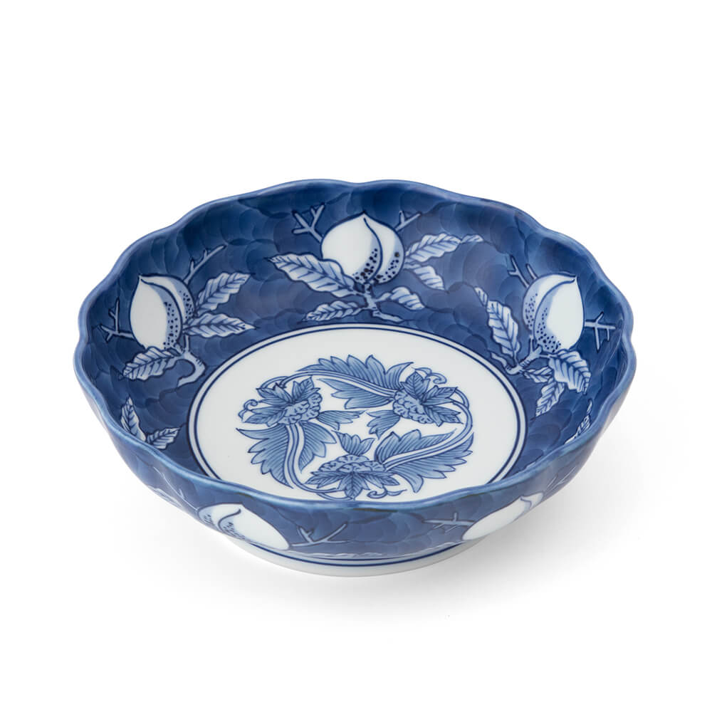 源内焼 八角形皿 ー染錦水鳥図 源内焼 八角形皿 ー染錦水鳥図