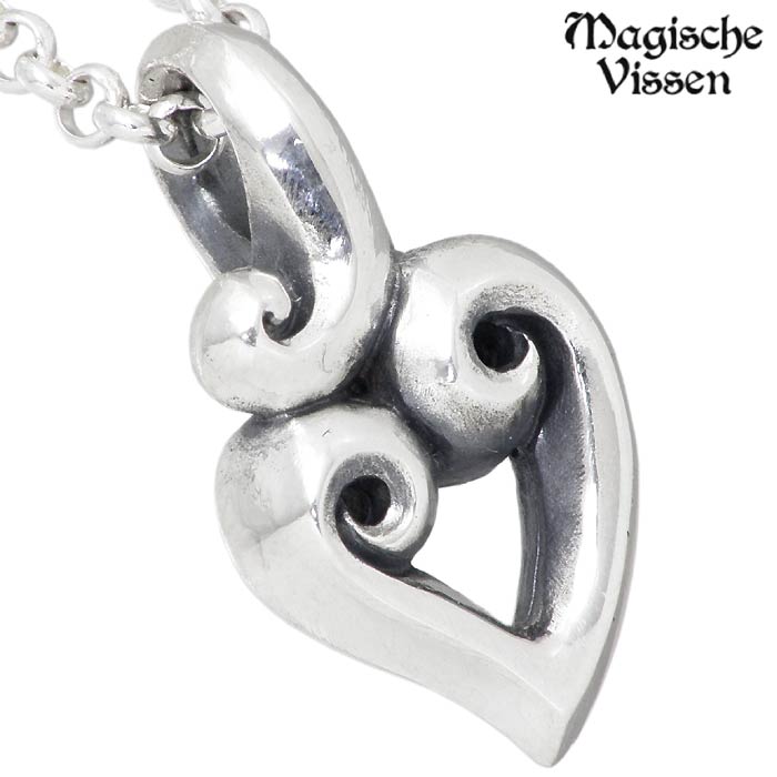 マジェスフィッセン シルバー ネックレス ハート チェーン付き 唐草