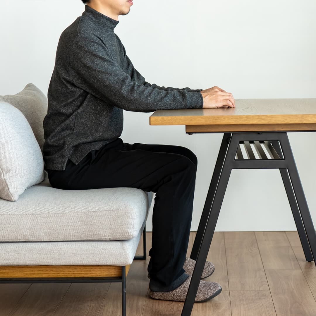 ADRS】 トロン リビングダイニングテーブル M 右肘 3点セット 3人掛け