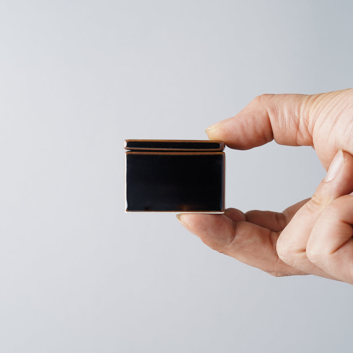 波佐見焼 天目 コンディメント からし入れ [薬味サジ付] 白山陶器の