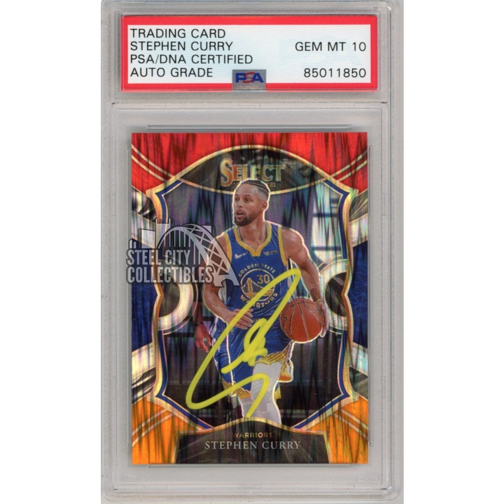 Stephen Curry 2020-21 Panini Select Red White Orange Flash