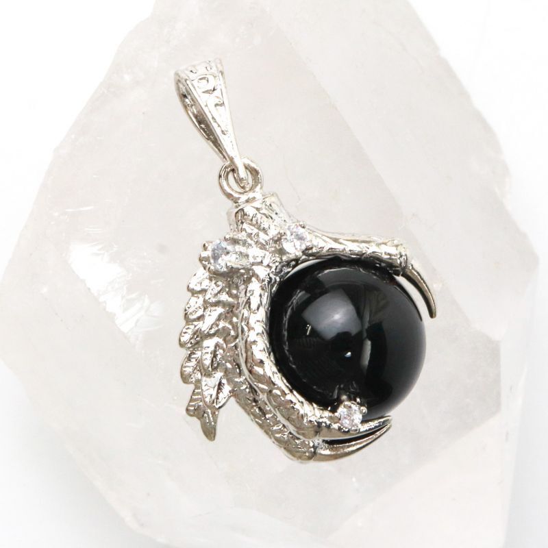 ペンダントトップ 龍の爪 オニキス CZ シルバー 成功 お守り 天然石
