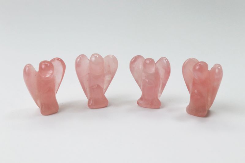 置物 ローズクォーツ 天使型 エンジェル ピンク カラー 水晶 恋愛 美