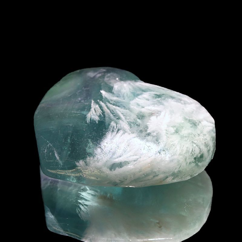 置物 エンジェルフェザーフローライト ハート型 中国産 癒し 浄化