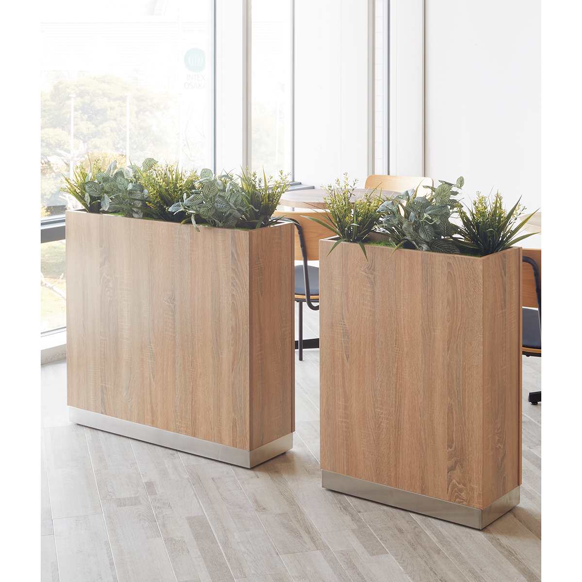 木製プランターボックス 可動棚付きラスティック柄〔ストエキ