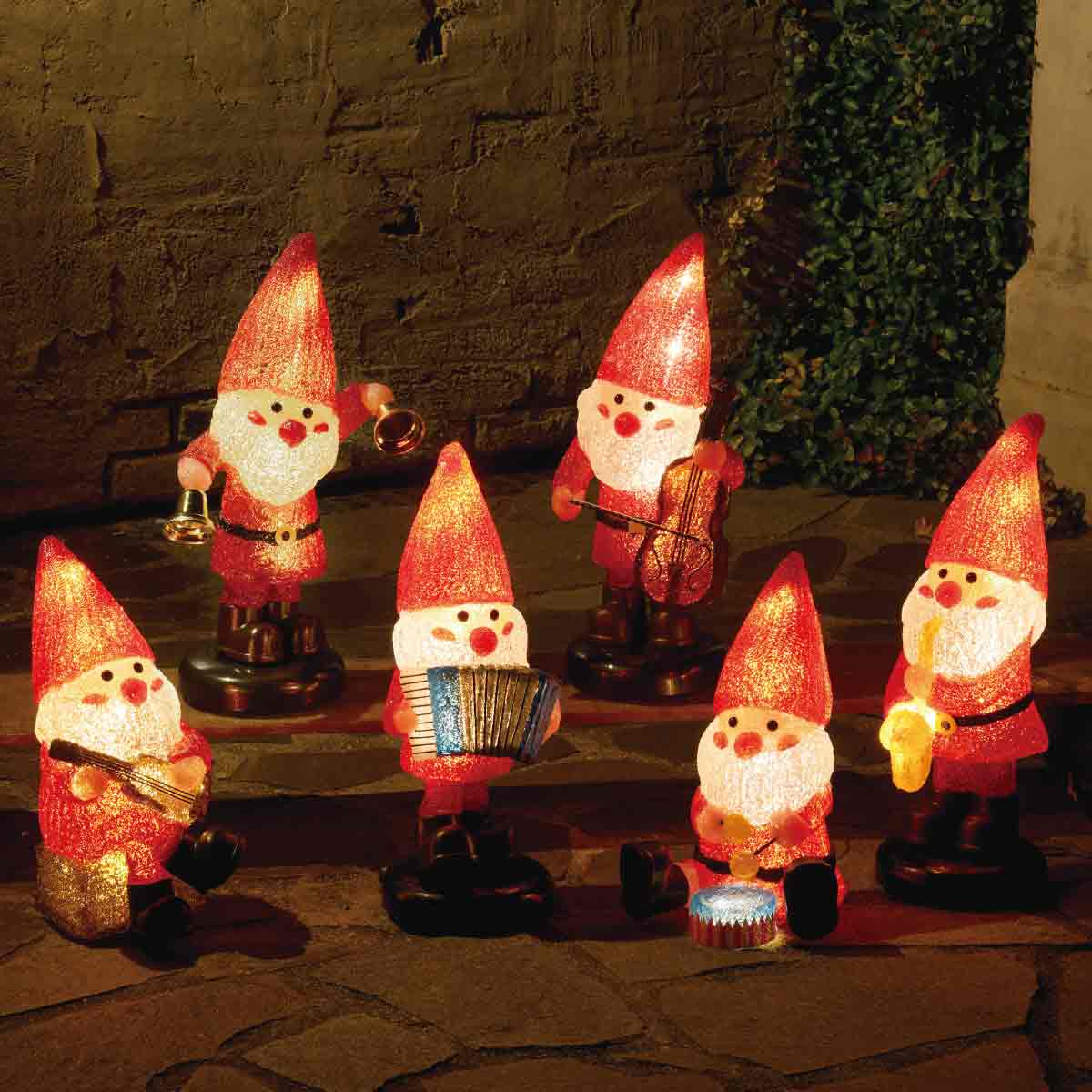 LEDモチーフライト【サンタの森】アコーディオン 高さ48cm