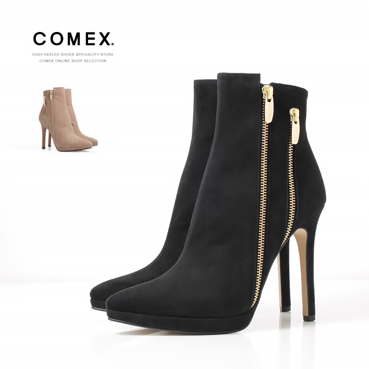 COMEX】 2color/ 11cmヒール/ ショートブーツ/ ハイヒール/ ポイン