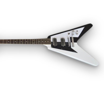 Custom Black and White V Shape Electric Guitar - Palace Guitars
