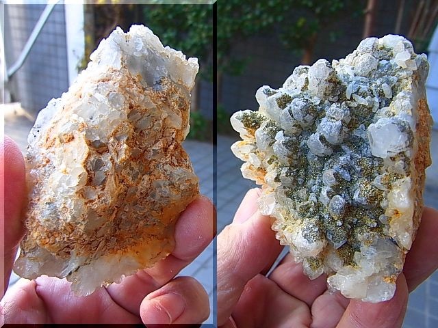 上地（わじ）鉱山産パイライト付き青水晶クラスター209.5g