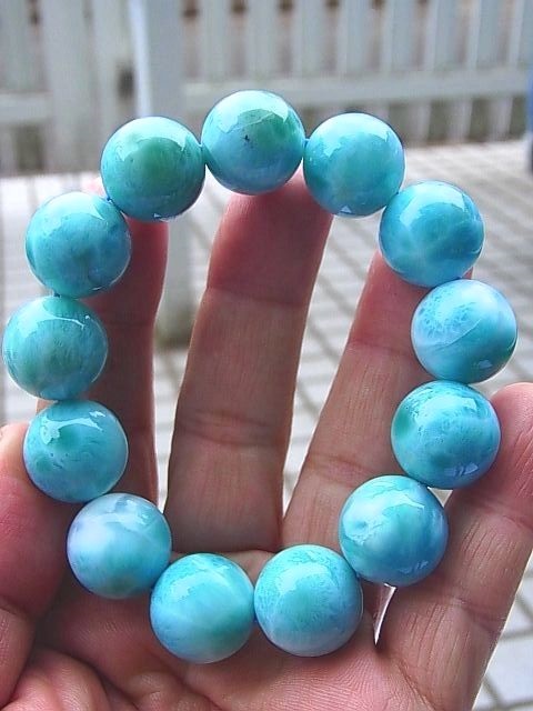 大玉：ラリマー4A粒売りビーズ17.4-17.2mm - パーフェクトストーン