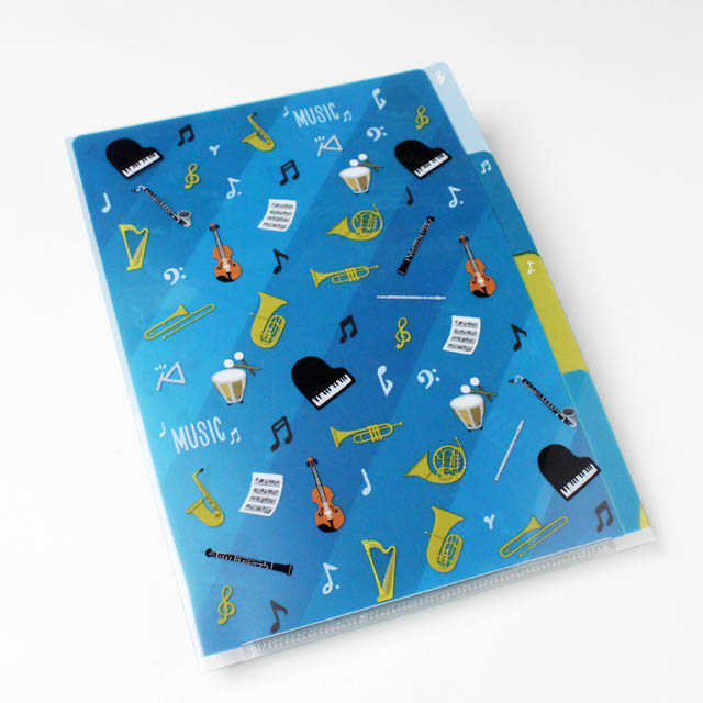 A5版 3ポケットクリアファイル 楽器 354752 音楽雑貨・アクセサリー