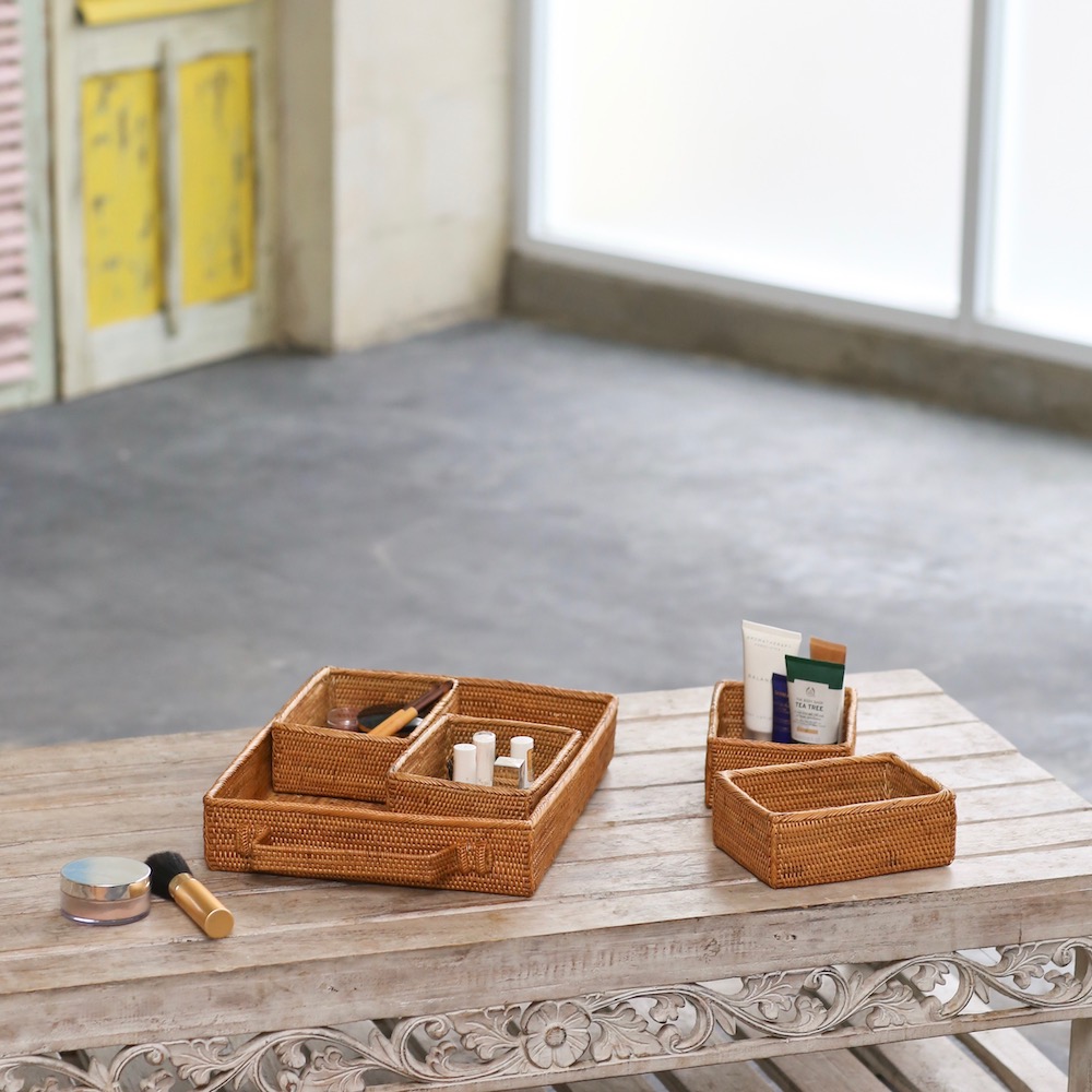 トレイ5点セット (TRY314) Rosily(ロージリー) バリ島 アタかご雑貨