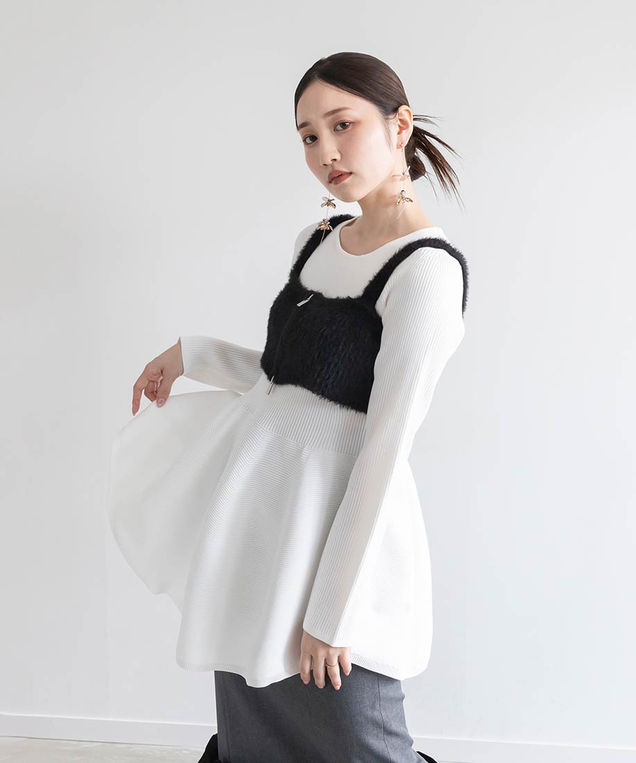 SALE】シャギービスチェセットペプラムニットトップスRANDA公式サイト