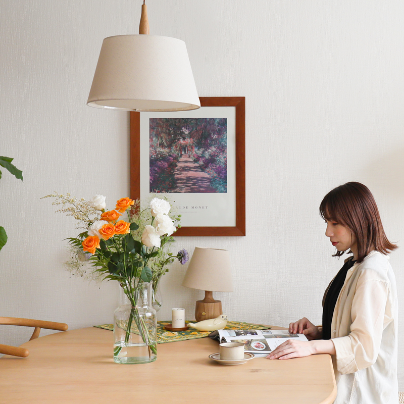 わたしの愛用品-上質なインテリアに合うアートフレームOak round frame