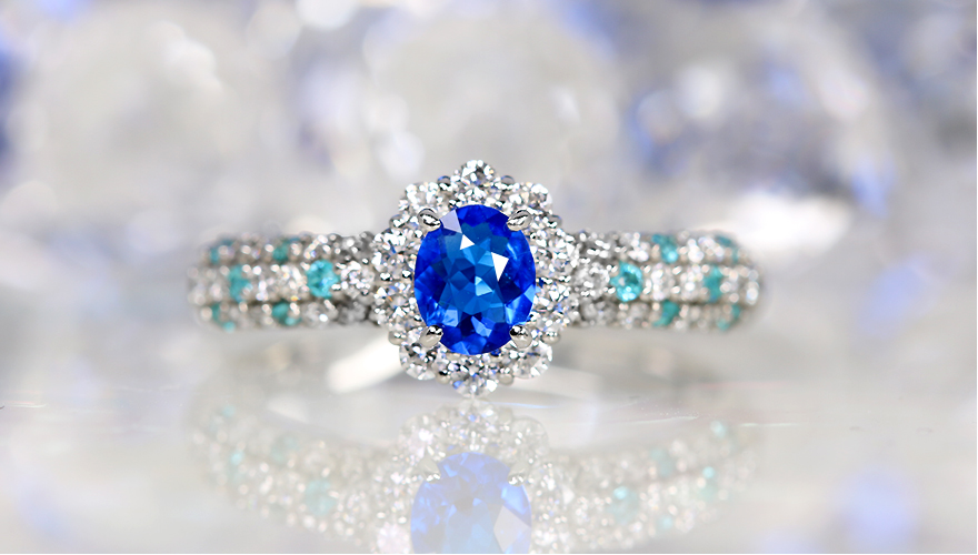 もちこ☆バターリャパライバトルマリン&アウイナイト☆ リングオーダー