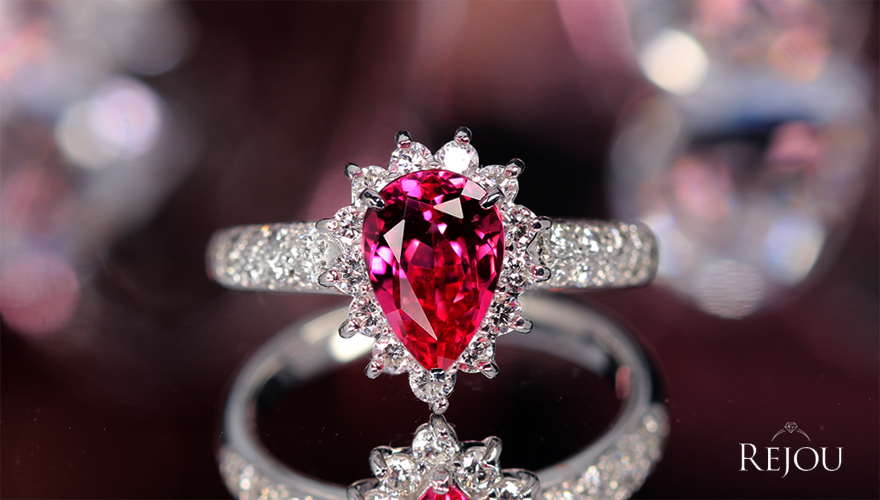 ネオンピンクスピネル 1.5ct ダイヤモンド 0.5ct プラチナ リング(指輪