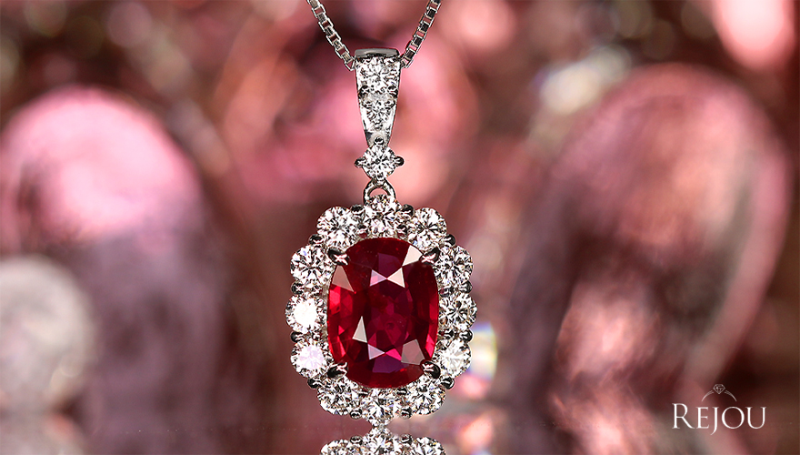 非加熱ピジョンブラッドルビー 2ct ハートアンドキューピッド