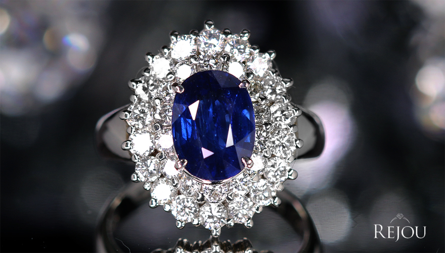 ミャンマー産(ビルマ産)非加熱ブルーサファイア 約2ct ダイヤモンド