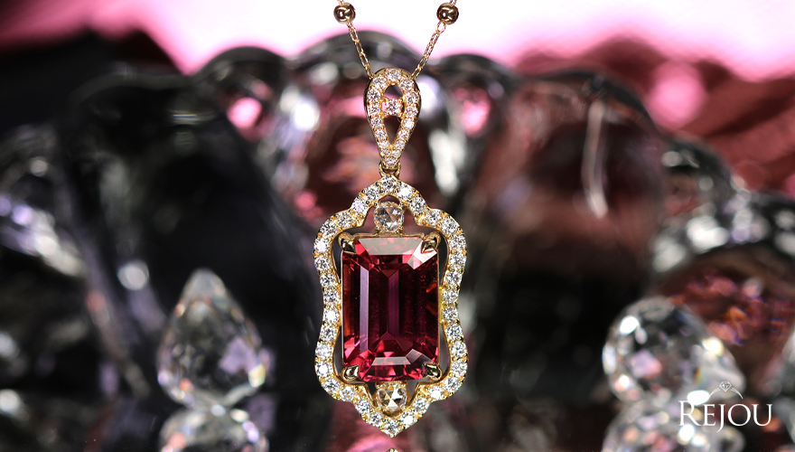 レッドピンクトルマリン（ルベライト） 7.1ct ダイヤモンド 0.7ct