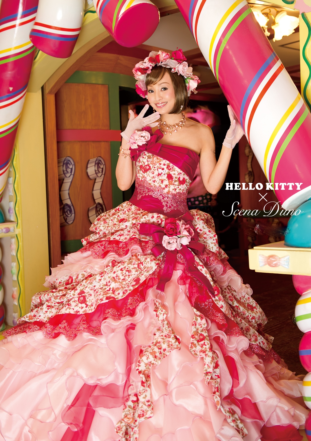 NO.80003 Hello Kitty × Scena D'uno カラードレス ローズピンク｜愛