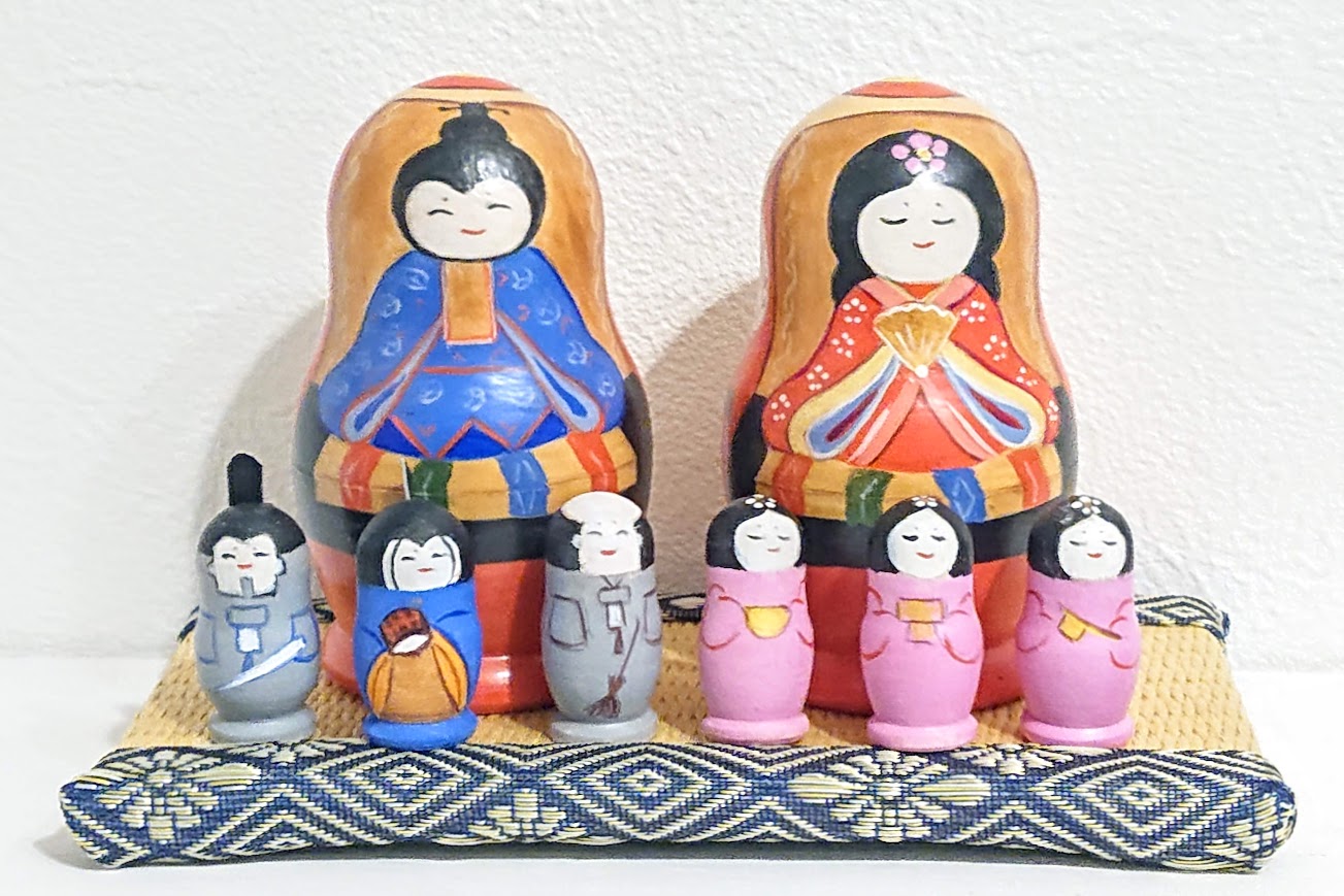 ニキーチン工房作 ひな祭りマトリョーシカ 「お内裏様＆お雛様」 1+3