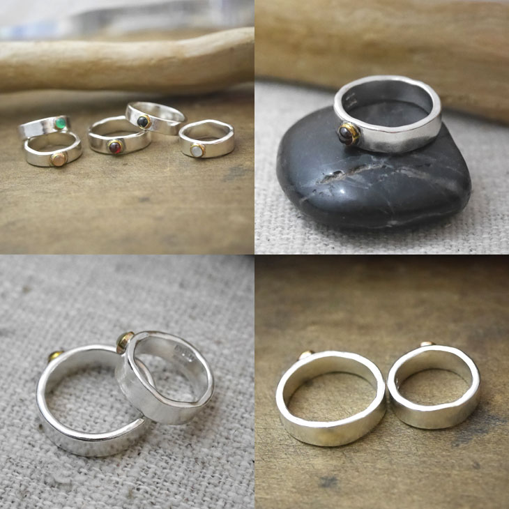 RYOKU ハンドメイドストーンリング 【天然石付き、文字の刻印可能