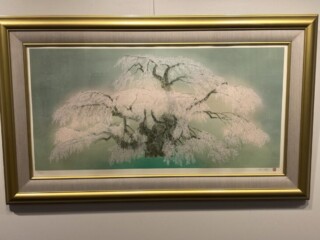 中島千波 作 『瀧桜 リトグラフ』 ｜骨董品買取 緑和堂