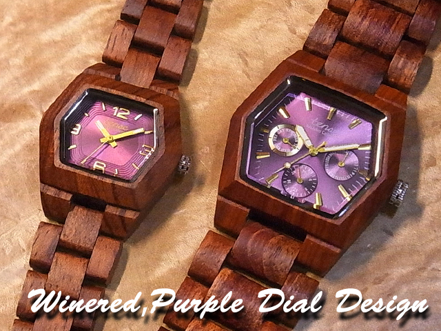 ワインレッド・パープルダイヤルTENSE(テンス)木製腕時計専門店
