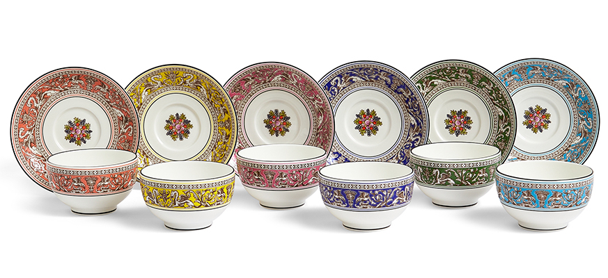 FLORENTINE COLOURS フロレンティーン ティーボウル＆ソーサー 6色