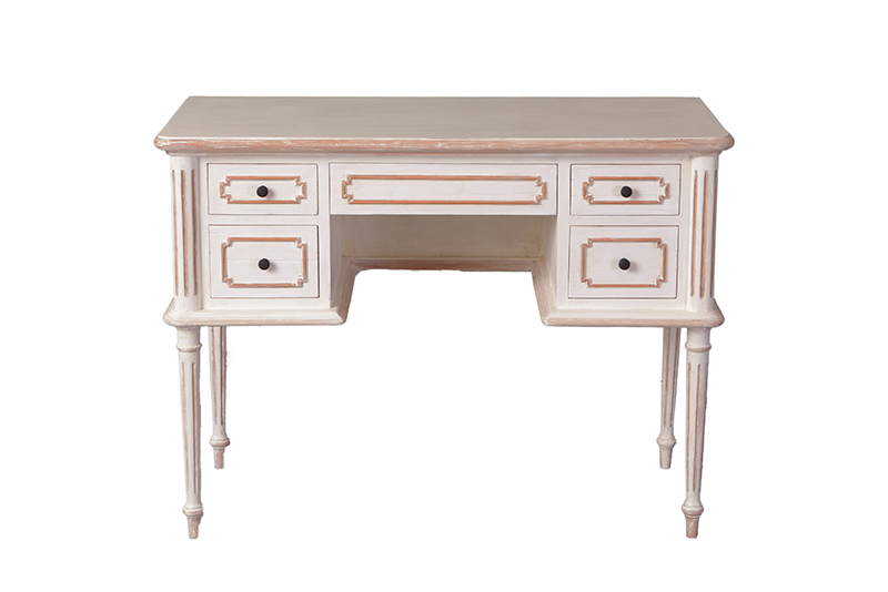 シャビーシック デスク 学習机 キャロル アンティークホワイト ラ