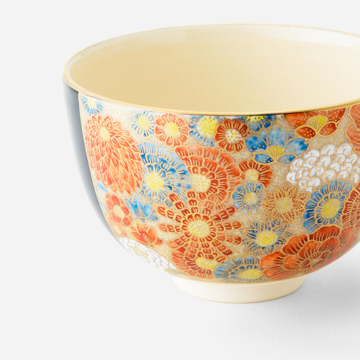 抹茶碗 黒地花詰 | 西川貞三郎商店