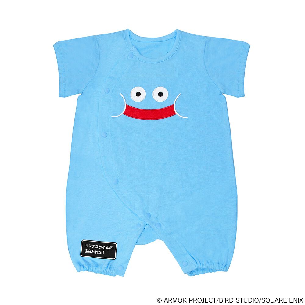 ドラクエベビー＆キッズ 半袖フィットオール キングスライム(ブルー×70