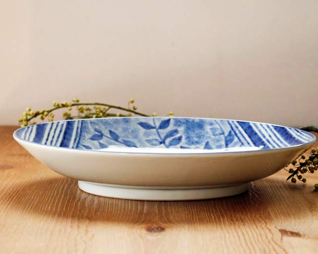 砥部焼の和食器 梅山窯の大皿 【砥部工房 からくさ】