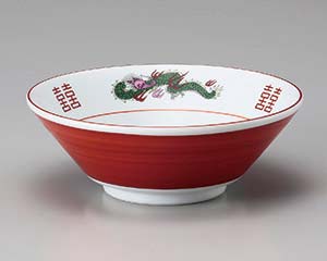 赤巻三ツ竜切立6.8丼(中華食器)|食器通販の陶磁庵