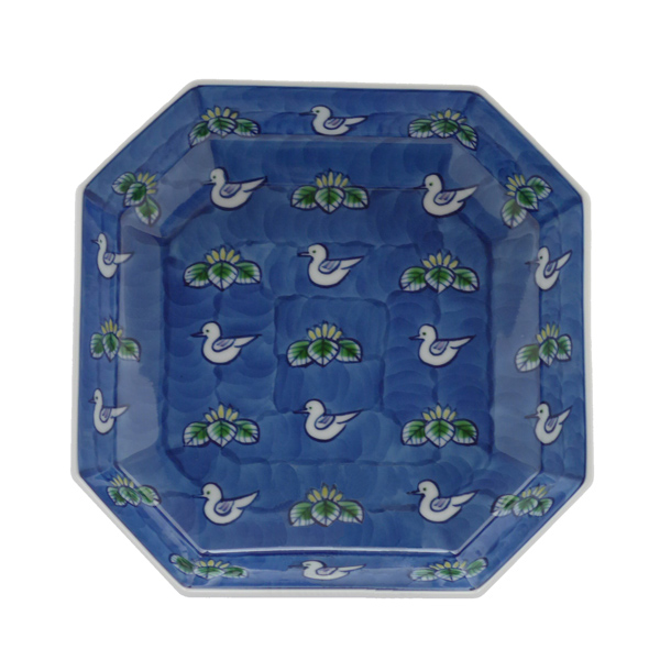 源右衛門窯] 染錦水鳥図方皿 (033205): ネットデパート｜トキハ