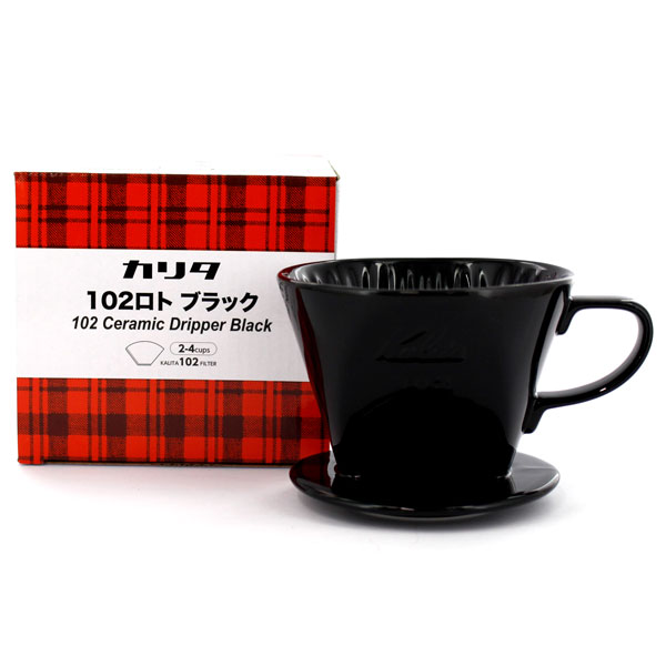カリタ コーヒードリッパー 102-ロト ブラック 2-4人用 陶器製