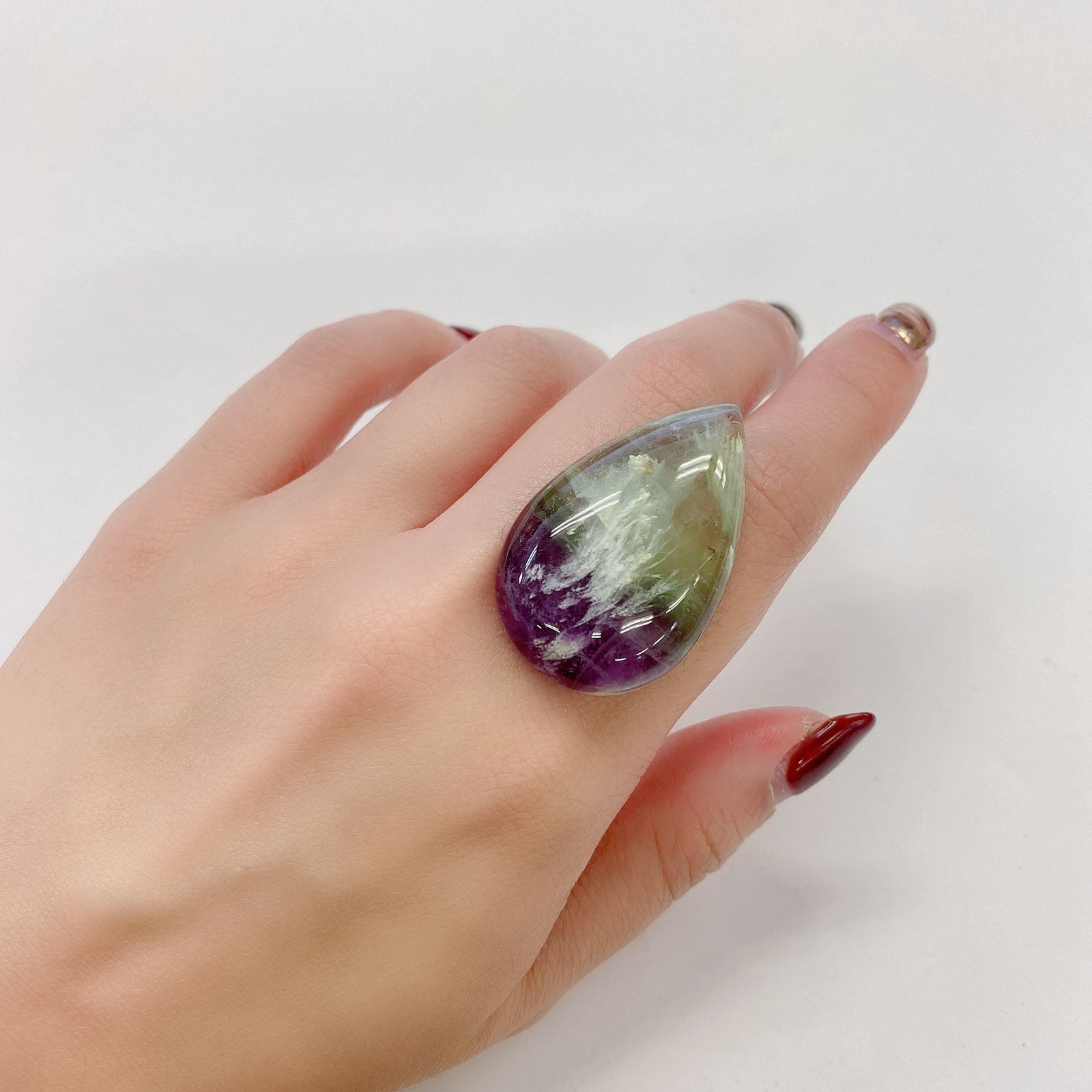 エンジェルフェザーフローライト(宝石名バライト イン フルオライト