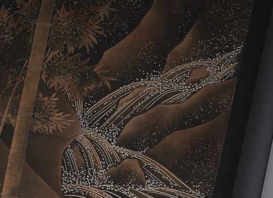 文箱 せせらぎ蒔絵は、研ぎ出し蒔絵が美しい清らかなせせらぎ蒔絵の文