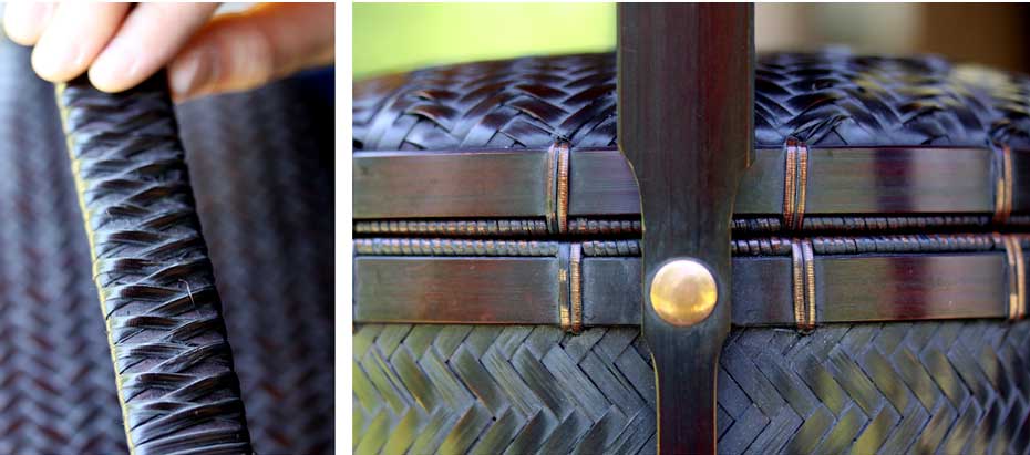 染竹手付き楕円茶びつ | 虎斑竹専門店 竹虎