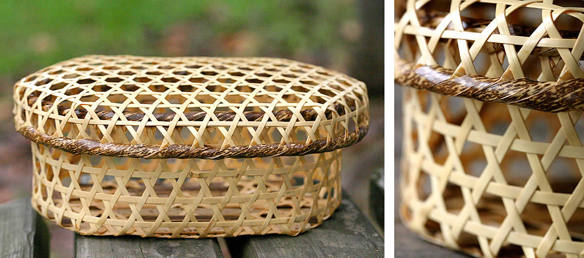 虎竹蓋付き六ツ目かご | 虎斑竹専門店 竹虎