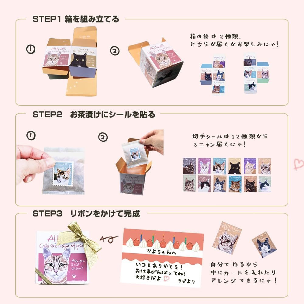 ネコ 好きさんに贈る お茶漬け 組み立てにゃんこBOX』【メール便対応1