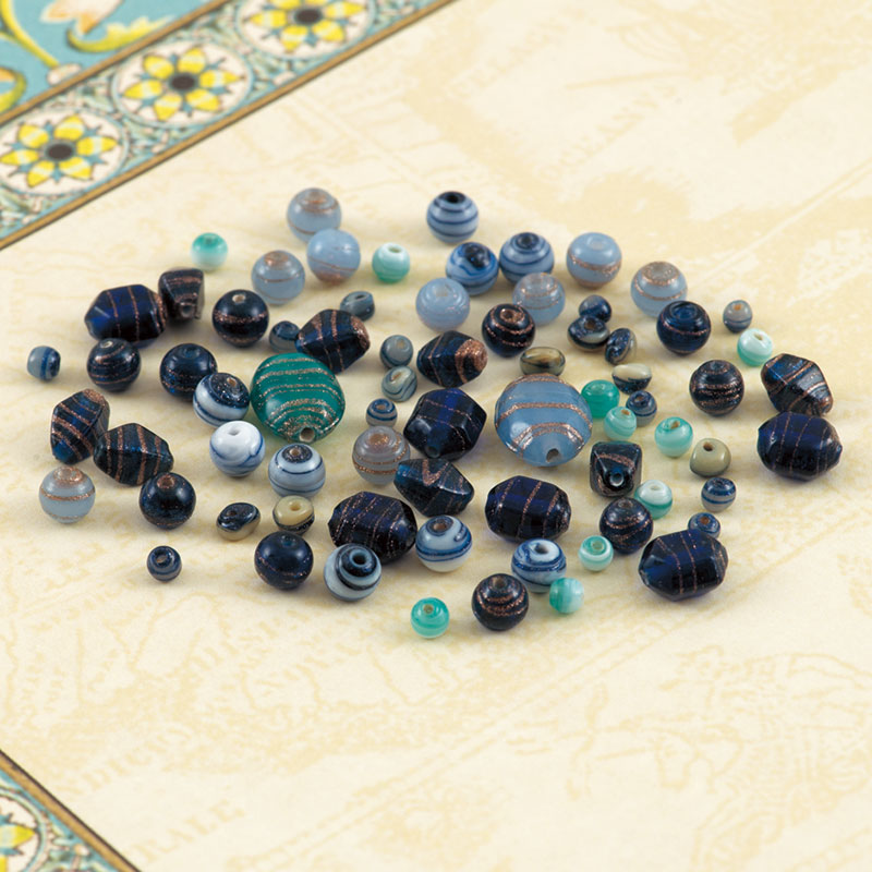 ハンドメイドガラスビーズセット［ブルー系］: 材料・用具｜手づくり