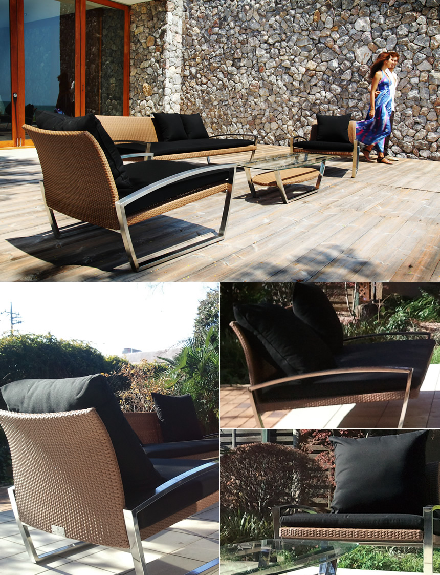 2月下旬お届け予定】 ミュシャ ステンレスと人工ラタンのデザイン