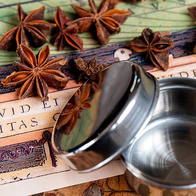 ステンレスのマサラケース・小物入れ[約5cm×約3.5cm 約50ml] の通販